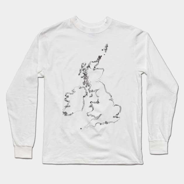 Map lineart Long Sleeve T-Shirt by vixfx